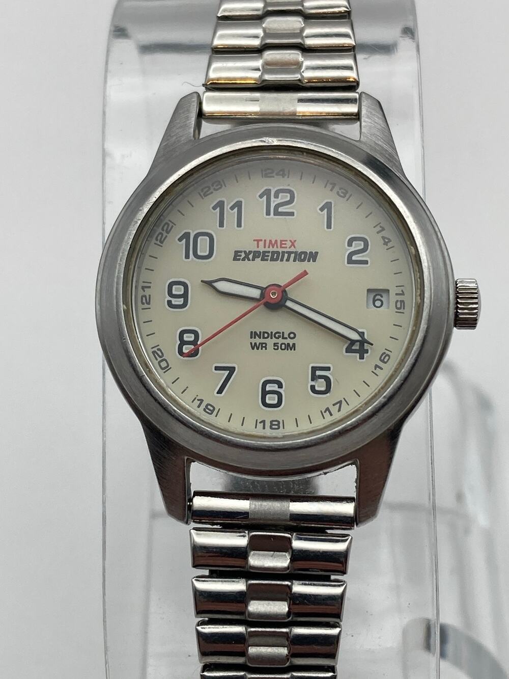 Timex Expedition Indiglo Women's Watch 26mm - New Battery -WR 50M - Stretch Band